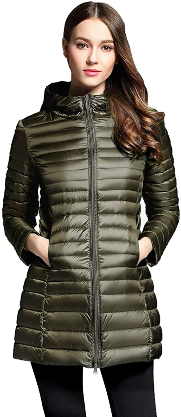 sunseen Women's Packable Down Coat Lightweight Plus Size Puffer Jacket Hooded Sl | eBay