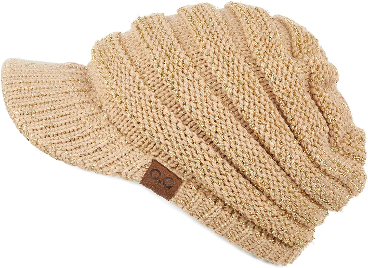 C.C Hatsandscarf Exclusives Women's Ribbed Knit Hat with Brim 