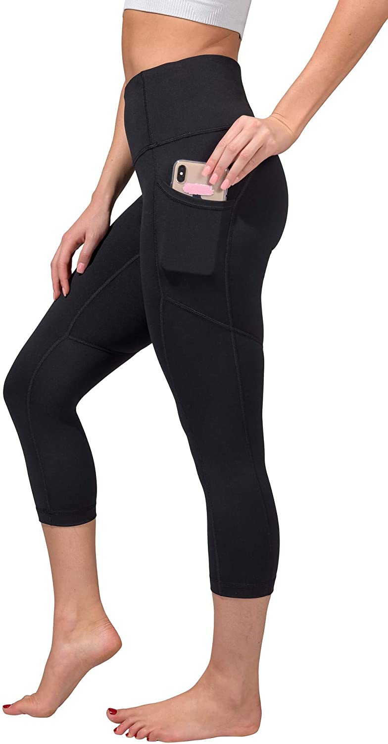 Yogalicious High Waist Squat Proof Yoga Capri Leggings with Side Pockets  for Wom | eBay