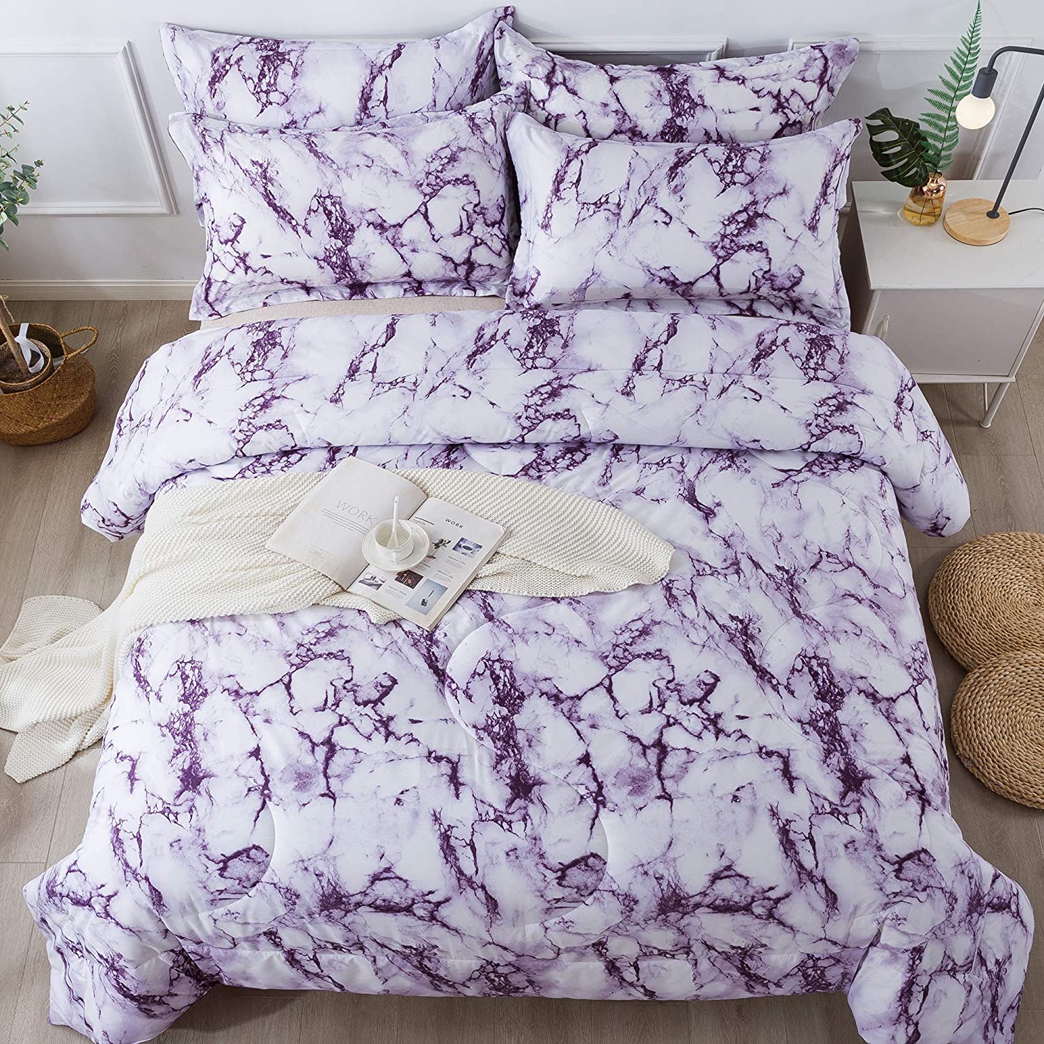 purple marble duvet cover