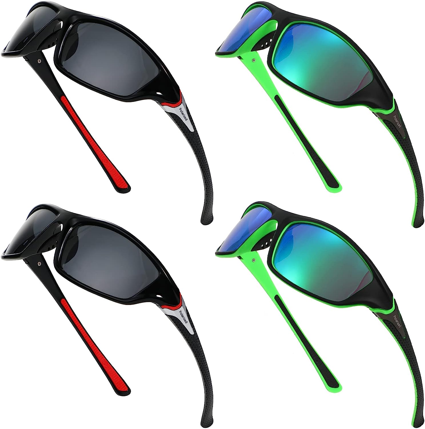 TOODOO 4 Pairs Men Polarized Sunglasses with UV Protection Driving Glasses  Sport