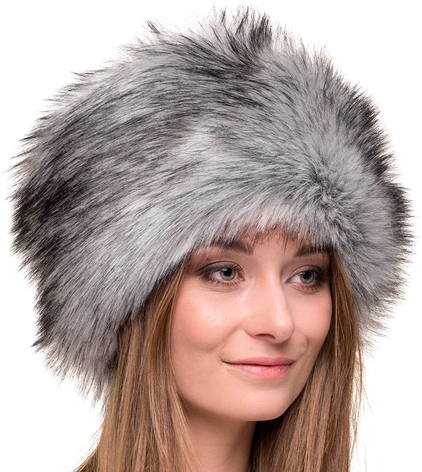 Elegant Cossack Style Futrzane Faux Fur Russian Hat for Women Dense Fur 