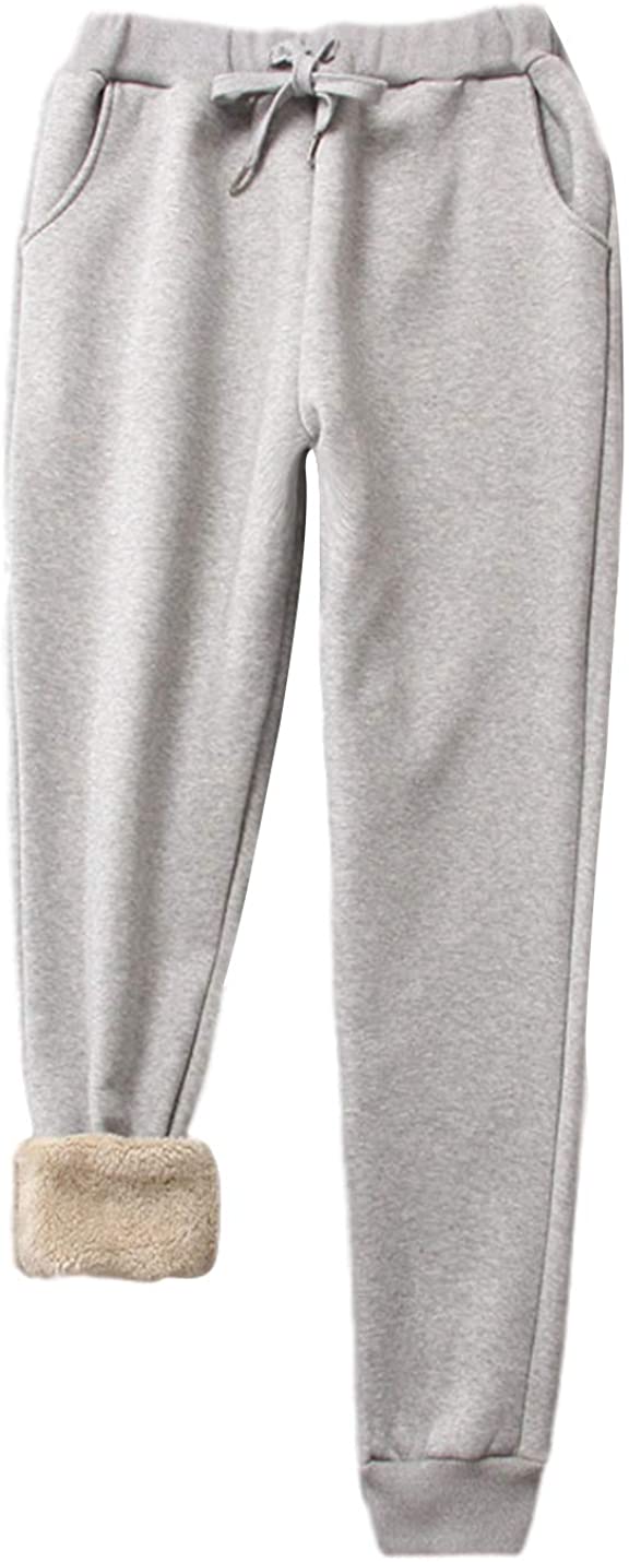 Yeokou Women's Warm Sherpa Lined Athletic Sweatpants Joggers Fleece Pants |  eBay