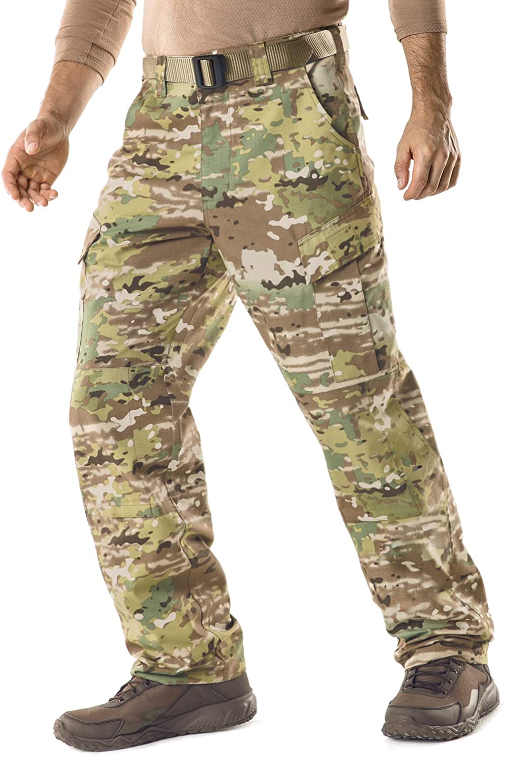 Military Combat BDU/ACU Cargo Pants CQR Mens Tactical Pants Water Repellent Ripstop Work Pants Hiking Outdoor Apparel 