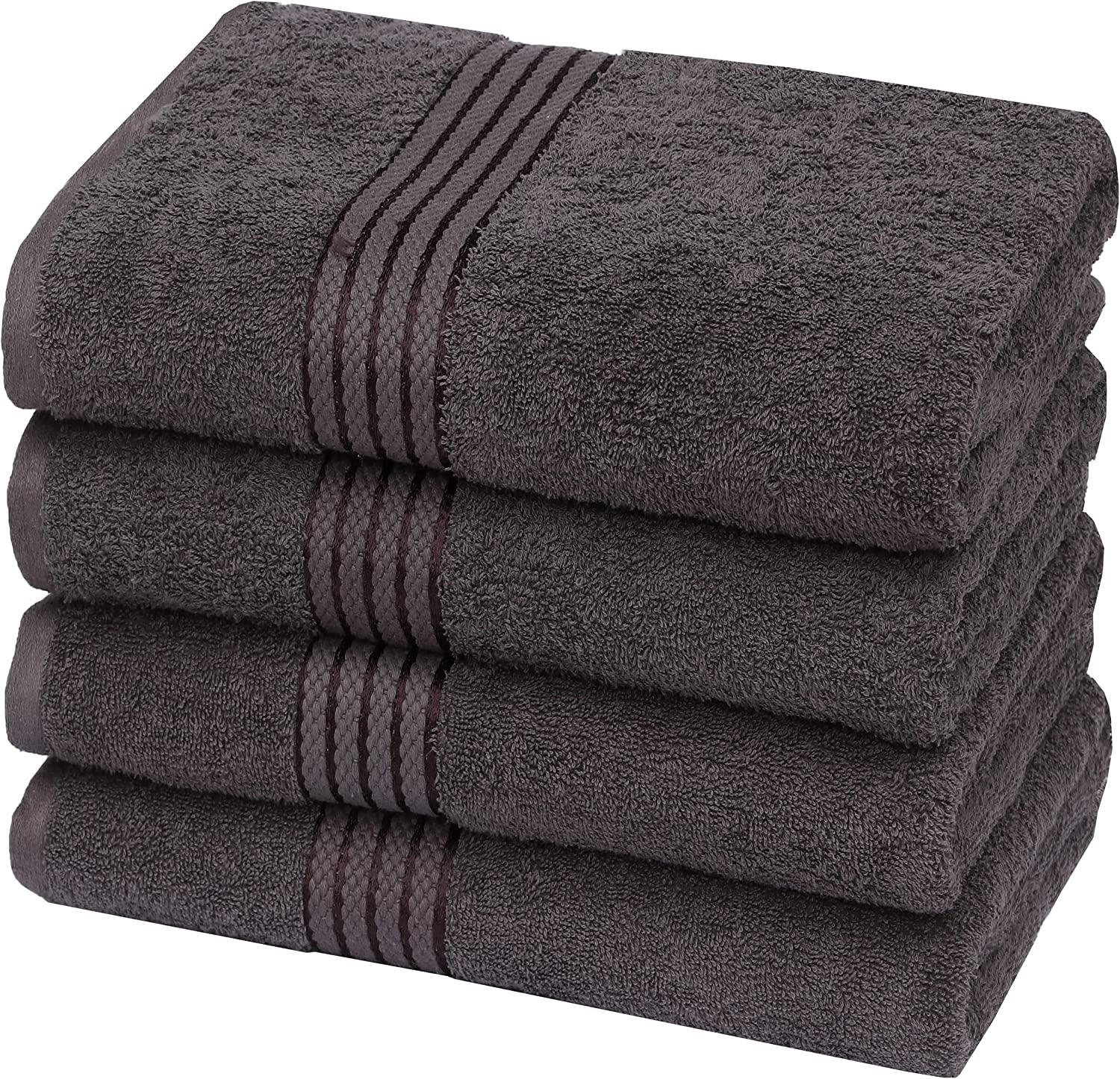 Ruvanti Bath Towels 4 Pcs (27x54 inch, Greyish Blue) 100% Cotton