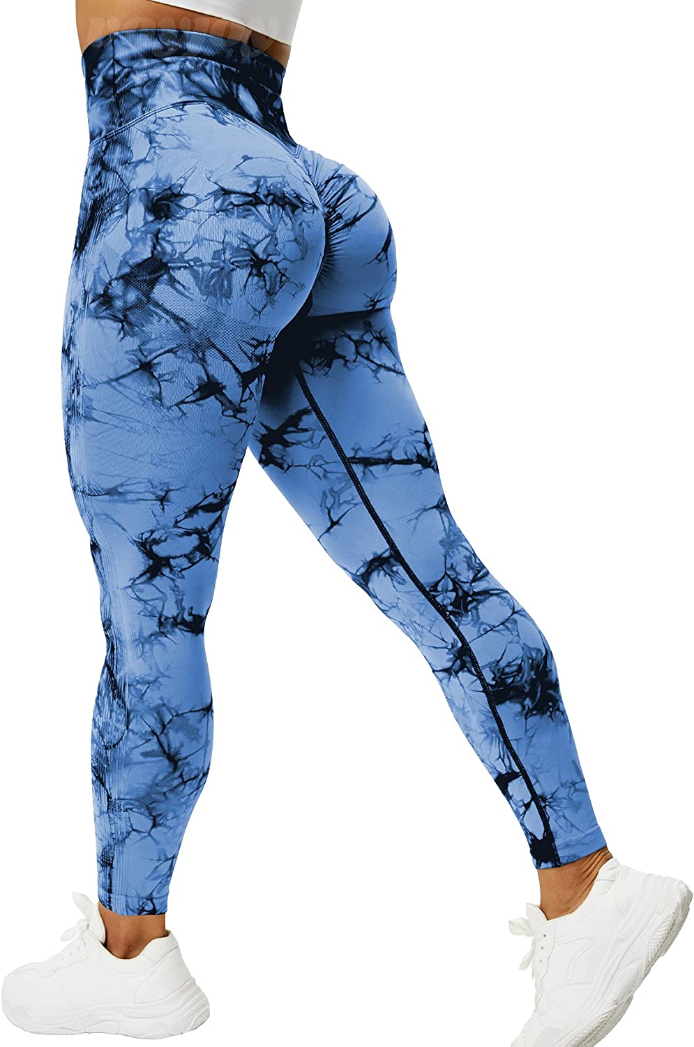 VOYJOY Tie Dye Seamless Leggings For Women High Waist Yoga Pants, Scrunch  Butt Lifting Elastic Tights