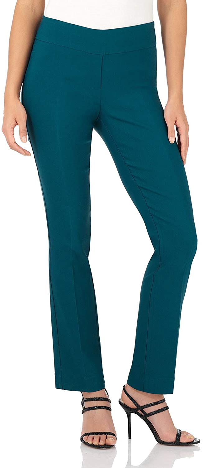 Rekucci Women's Ease Into Comfort Straight Leg Pant with Tummy Control