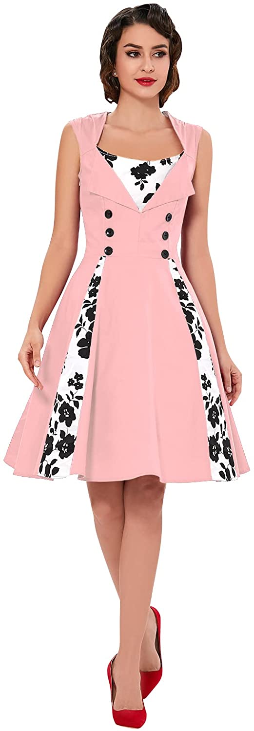 Women Polka Dot Retro Vintage Style Cocktail Party  