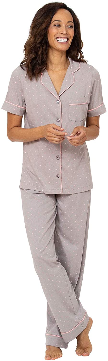 PajamaGram Pajama Sets for Women Soft - Women Sleepwear, Black & Gray Dot,  XS : : Clothing, Shoes & Accessories