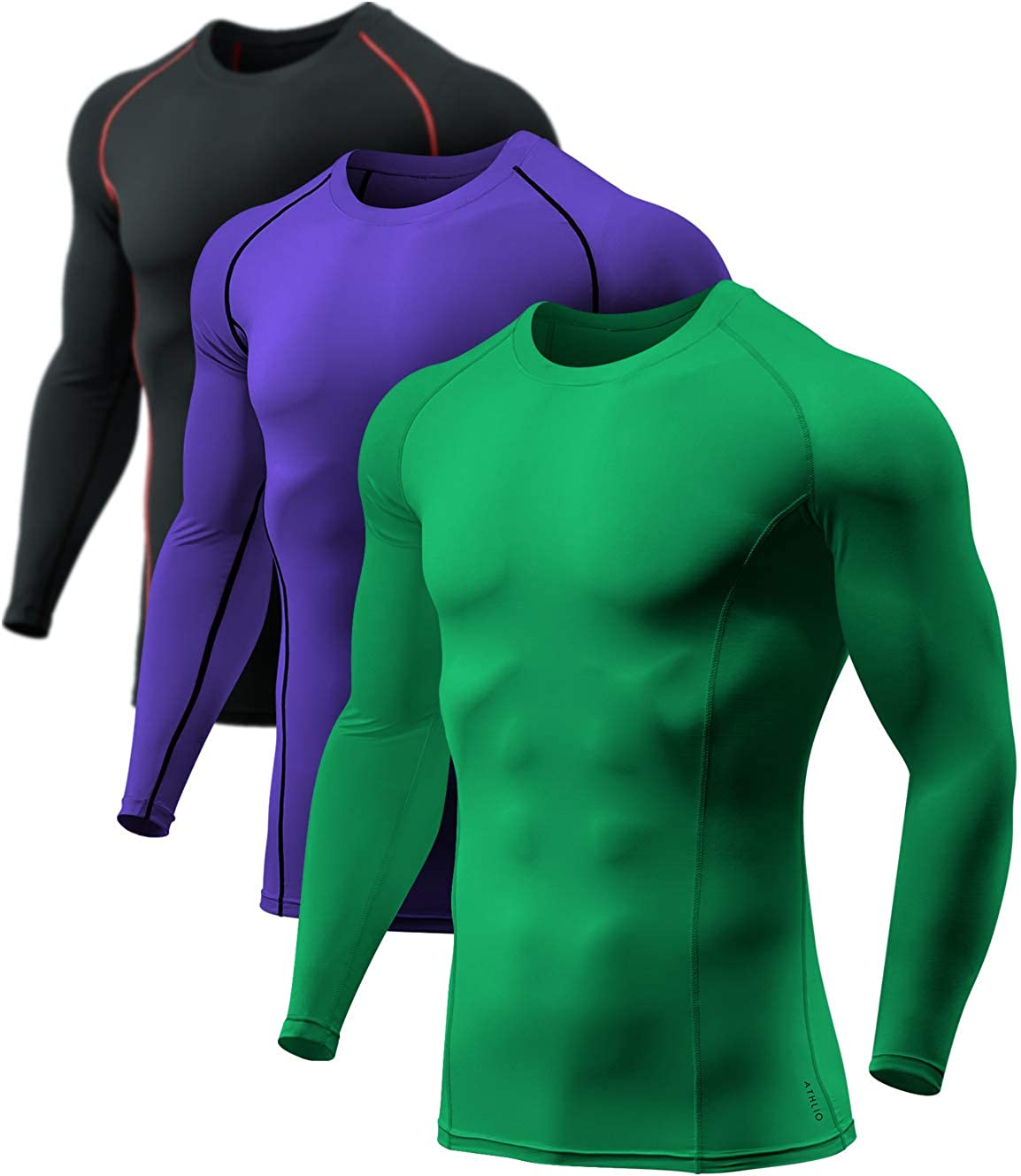  ATHLIO Men's UPF 50+ Long Sleeve Compression Shirts