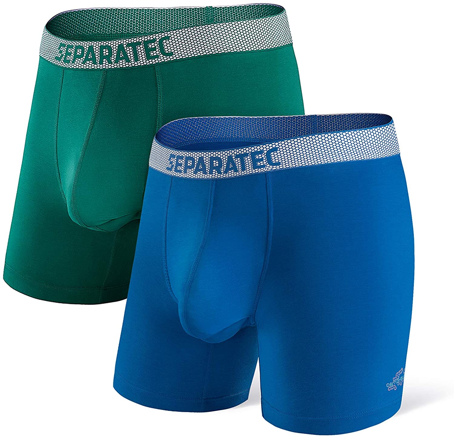 Separatec Men's Dual Pouch Underwear Single-Sided Moisture Transported  Boxer Bri