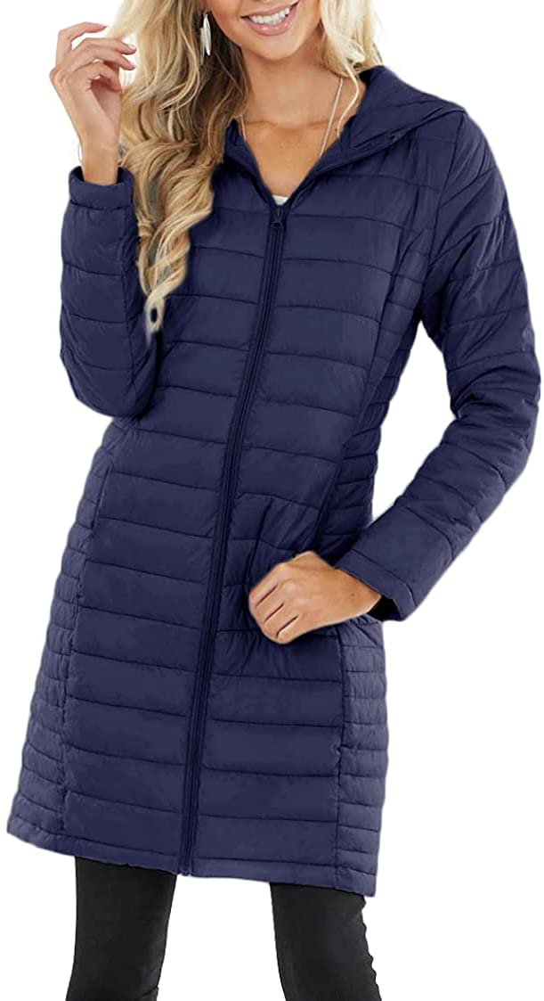 Fangetey Womens Winter Lightweight Hooded Coat Long Sleeve Warm Zipper  Outwear C | eBay