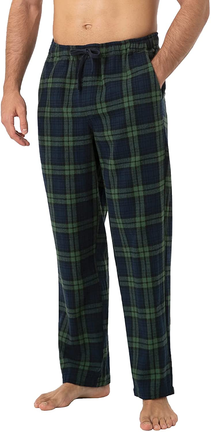 Men's Pajama Super Soft Sleep Pants Lounge Flannel Plaid Cozy PJ Bottoms
