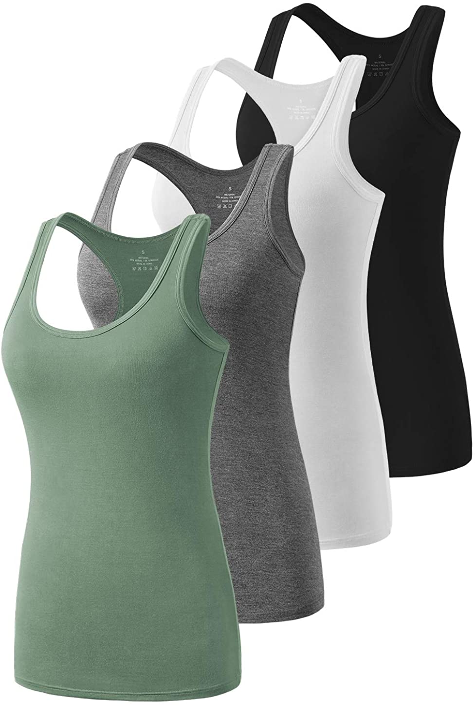 WBQ Womens Basic Crop Tank Tops Sleeveless Racerback Tank Top Yoga