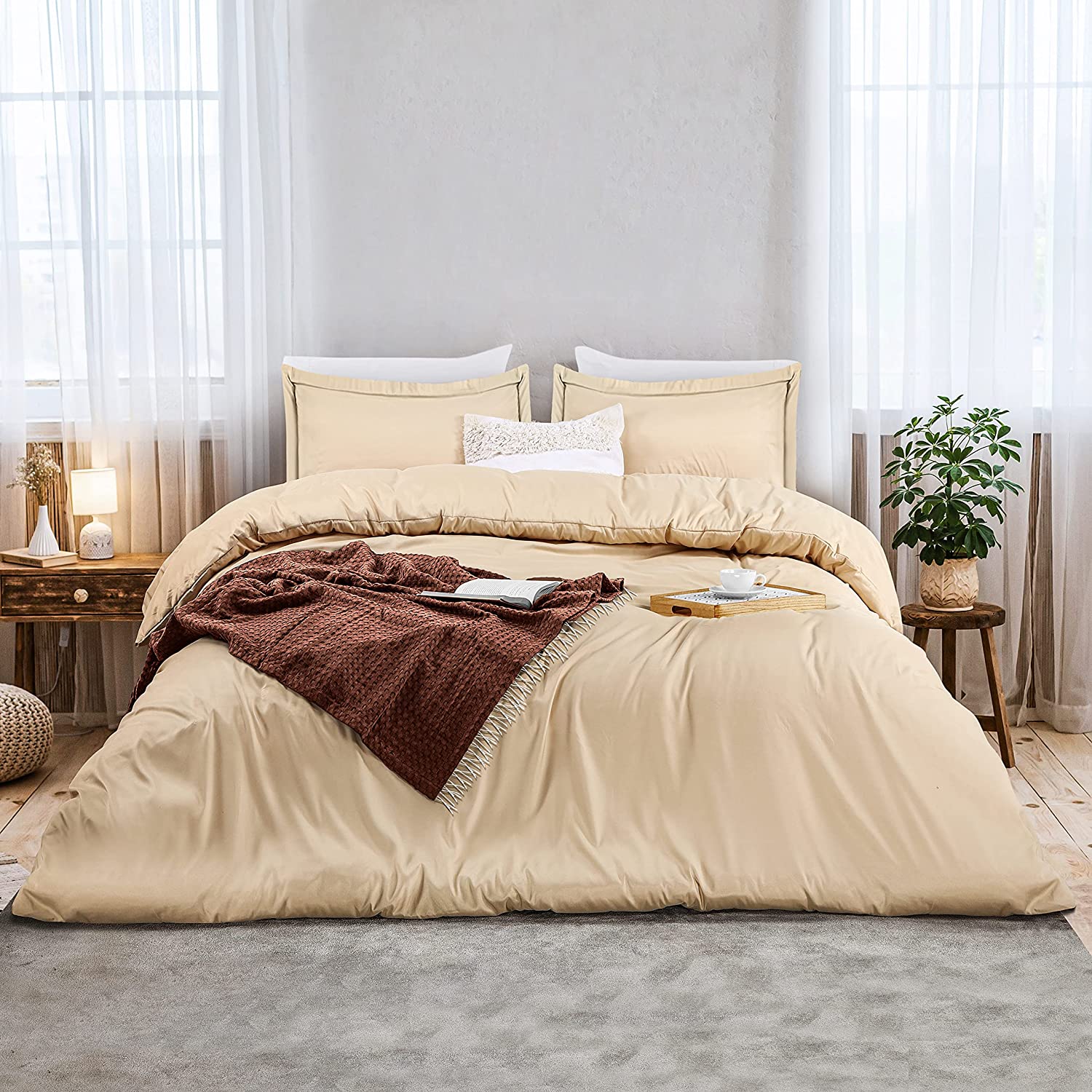 Utopia Bedding Duvet Cover Queen Size Set - 1 Duvet Cover with 2 Pillow  Shams - 3 Pieces Comforter Cover with Zipper Closure - Ultra Soft Brushed