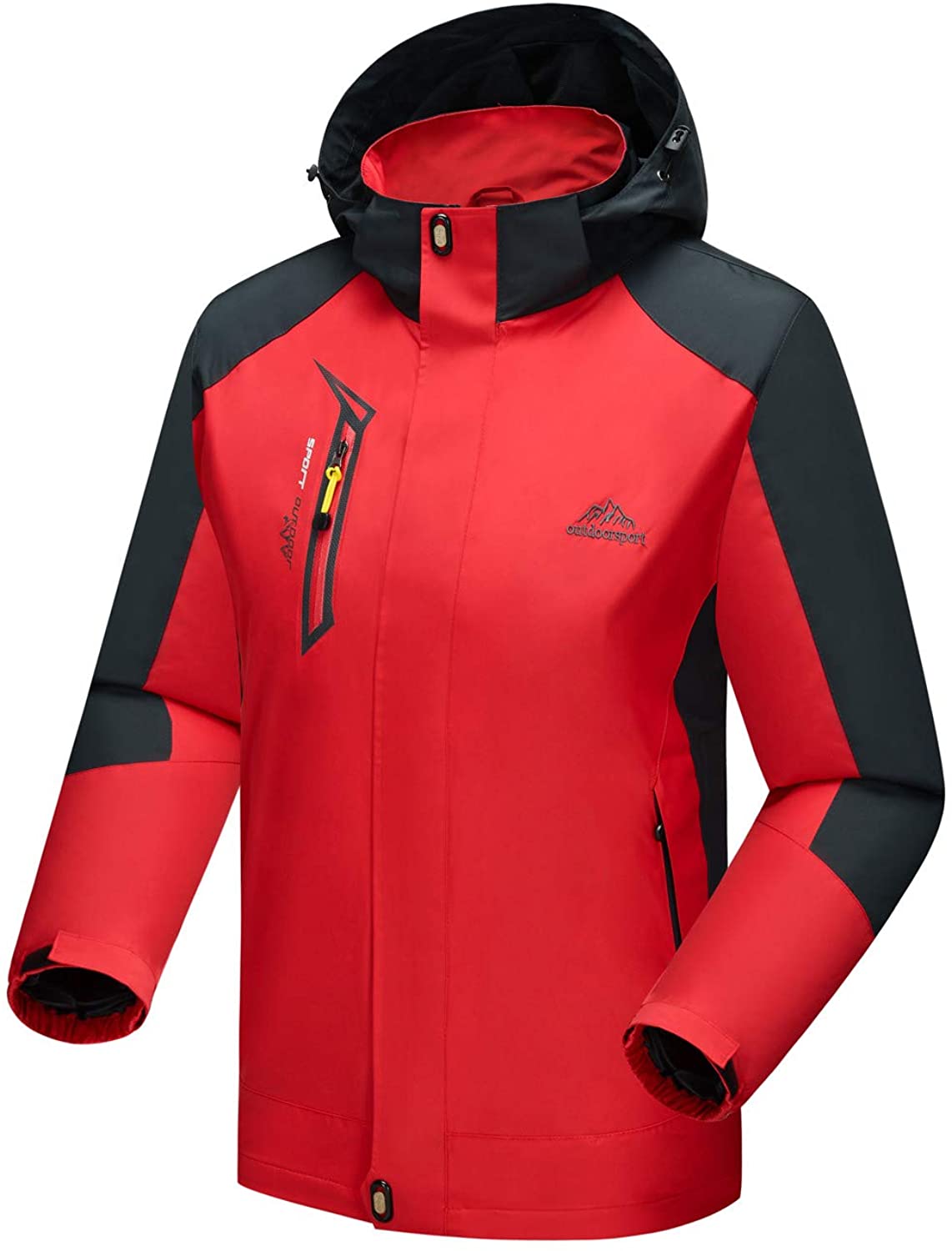TBMPOY Mens Outdoor Hooded Sportswear Windbreaker Waterproof Windproof Rain Jacket 