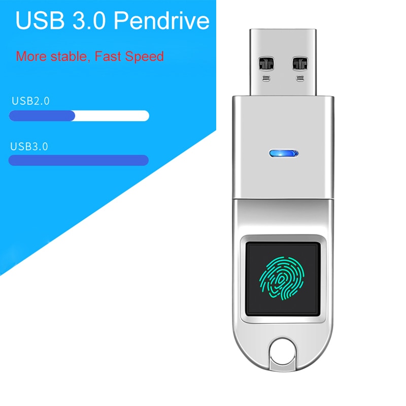Encryped Finger Print Pen Drive 128GB 64GB  Fingerprint Pendrive 256GB 32GB USB Flash Drive 3.0 16GB Memory Stick For PC-5