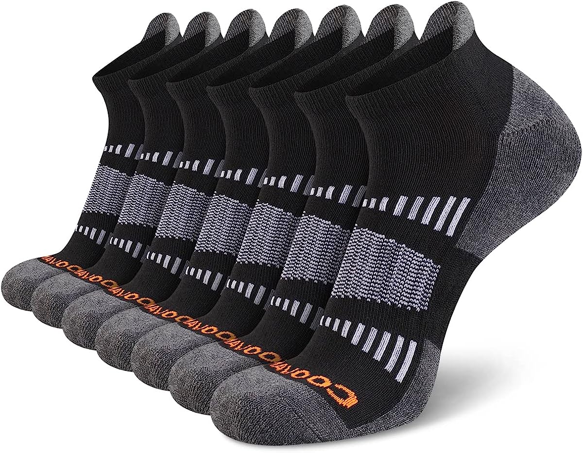 Men's Athletic Premium Cotton Cushioned Ankle Tab Plain Socks Size