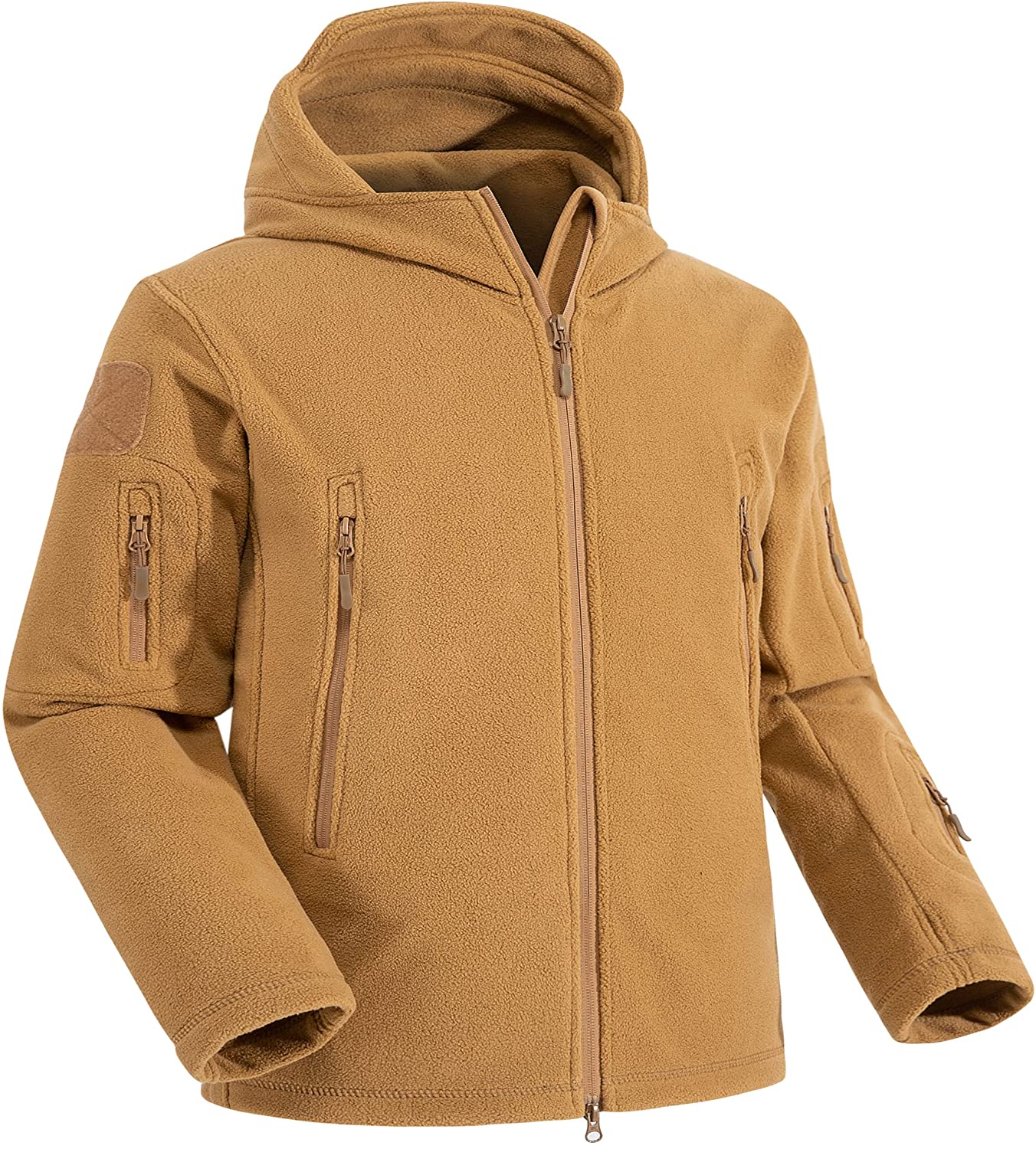 CHEXPEL Men's Fleece Military Tactical Jacket Winter Snow Hooded Warm Outdoor Sport Adventure Coats