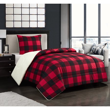 Twin Sherpa Comforter Set, Buffalo Check Twin Bedspreads