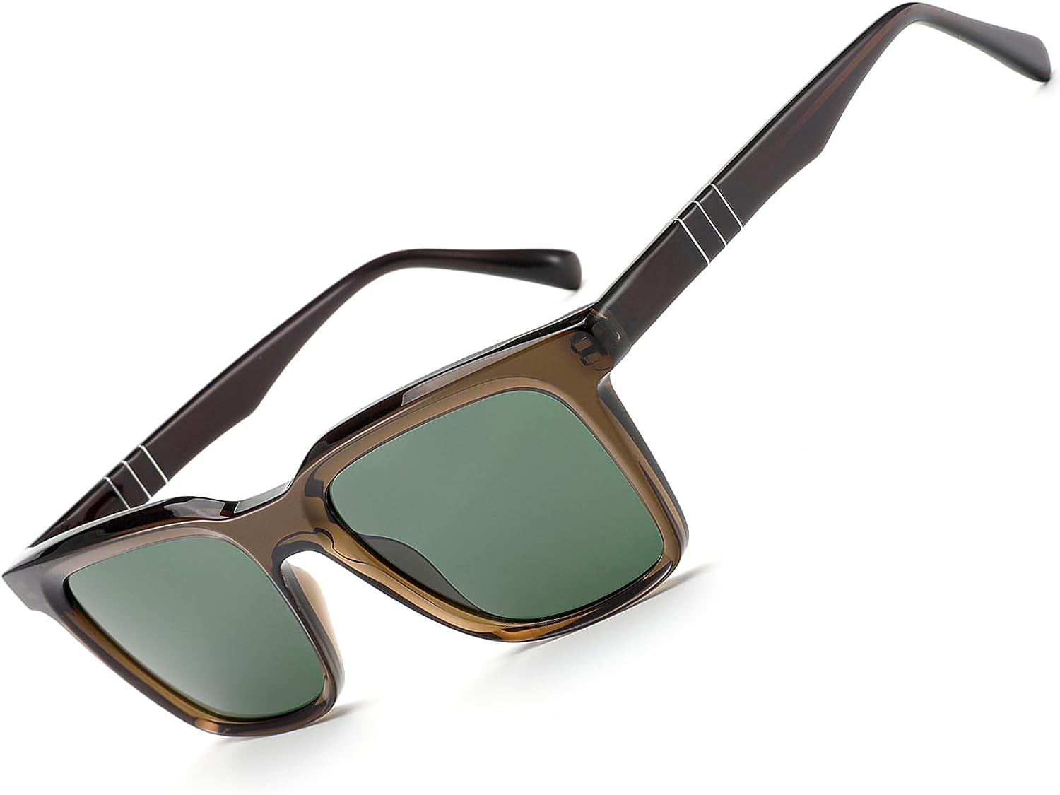 CARFIA Retro Polarized Sunglasses for Men UV Protection Hand-Crafted Acetate Frame Fashion Cool Sun Glasses 53572