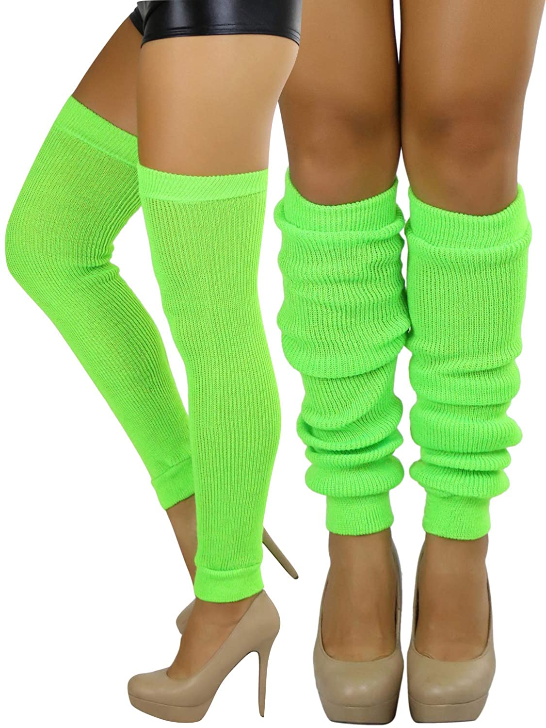 ToBeInStyle Womens Long Over The Knee Leg Warmers Bright Thigh High 