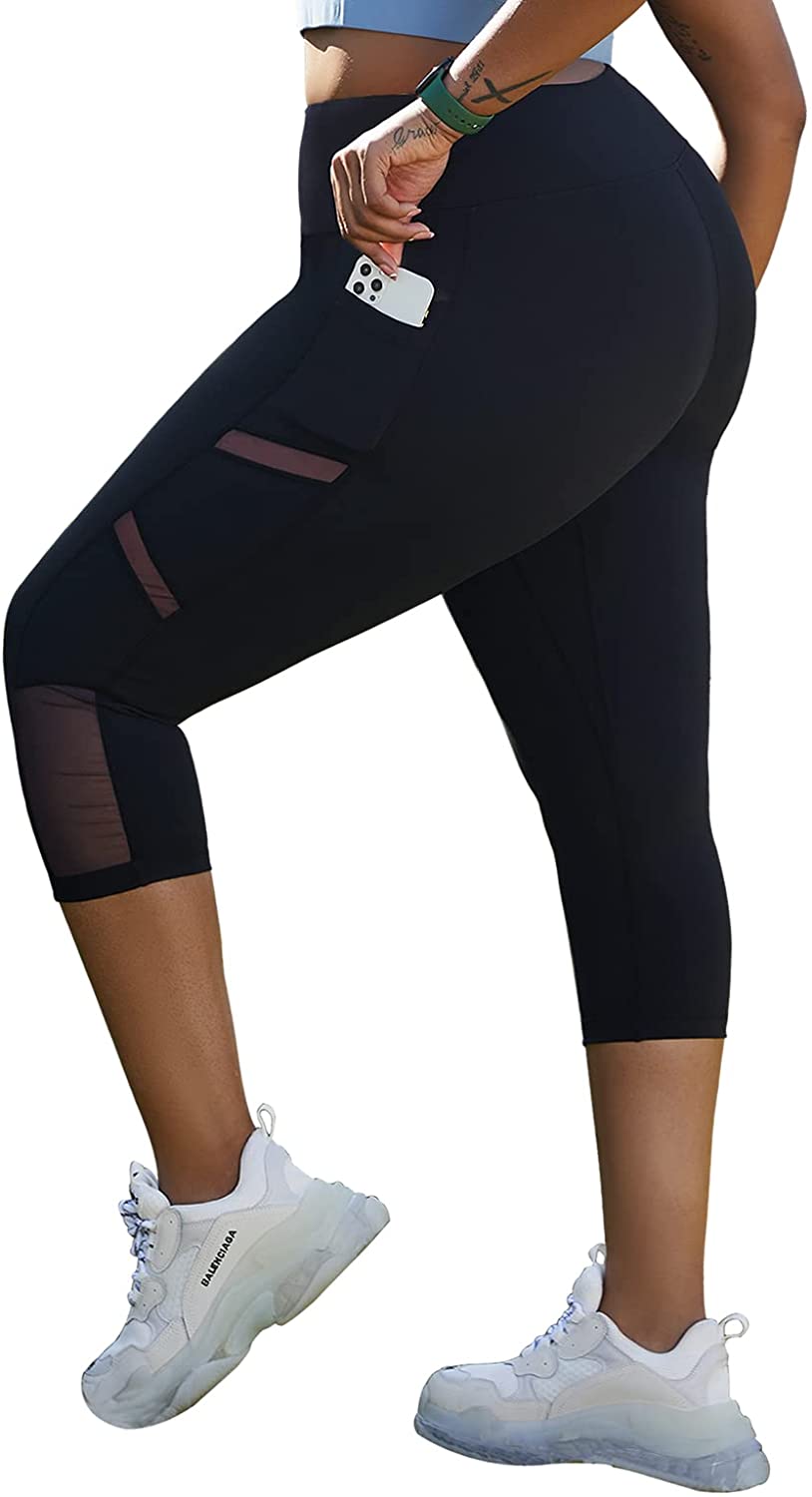 YOHOYOHA Women's Plus Size Yoga Dress Leggings with Back&Front