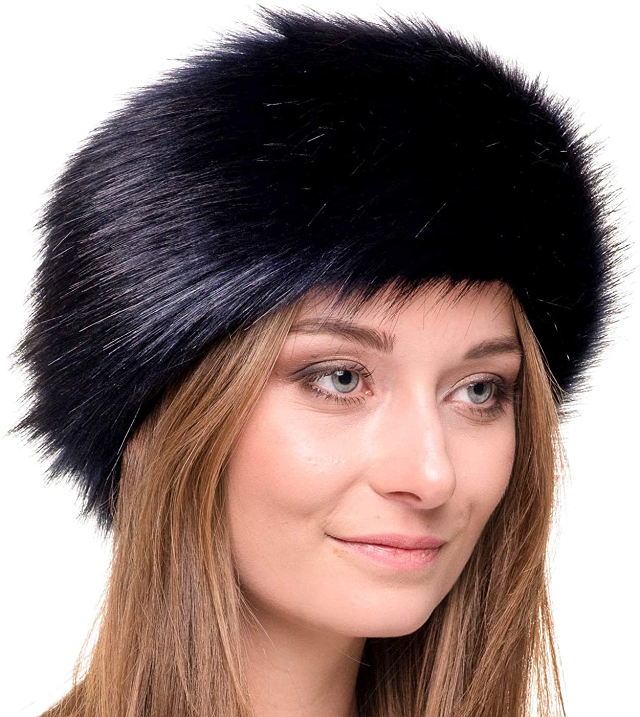 Futrzane Winter Faux Fur Headband for Women Fancy Ear Warmer Like Real Fur 