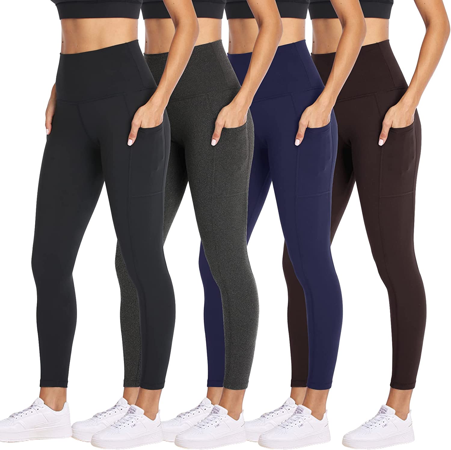  NexiEpoch 2 Pack High Waisted Leggings with Pockets for Women -  Tummy Control Non See-Through Women's Pants for Workout Yoga : Clothing,  Shoes & Jewelry