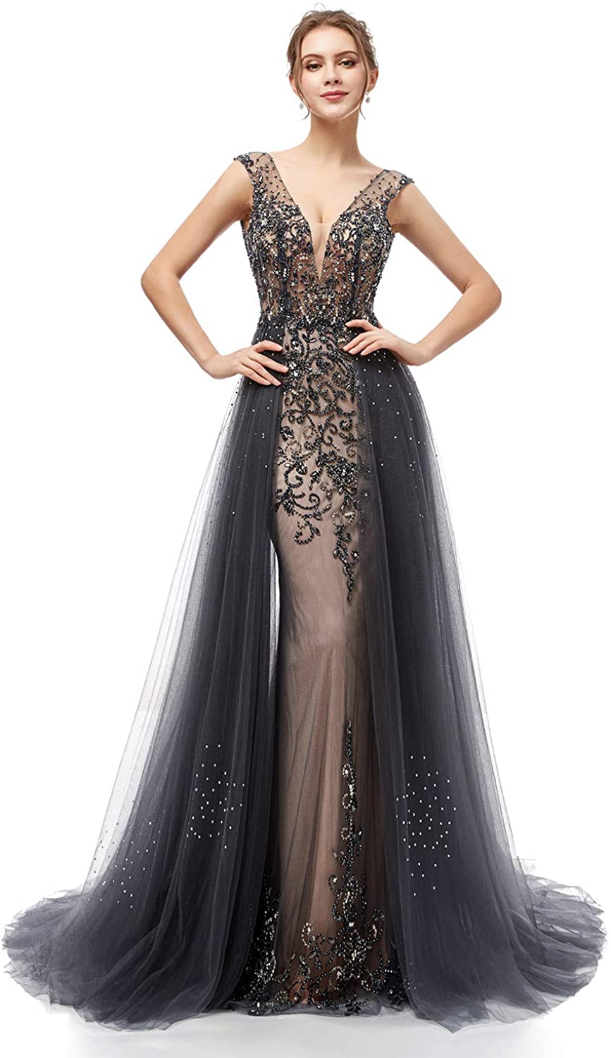 Sarahbridal Women's Crystal Beaded Prom Dress Long Evening Gowns | eBay