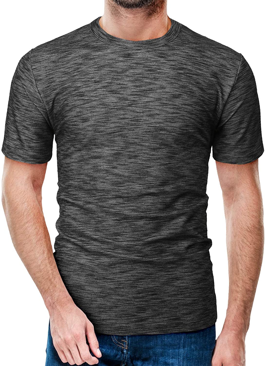 H2H Mens Casual Slim Fit Henley Shirts Short Sleeve Waffle Fabric | eBay