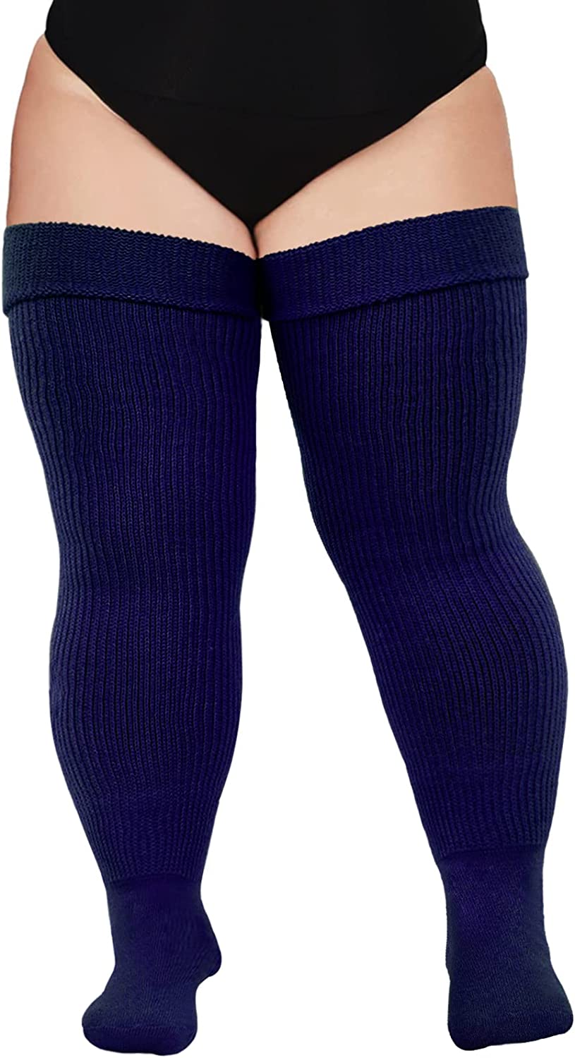 Selma: Navy Blue Opaque Thigh High Stockings. Petite to Plus Size – Kix'ies
