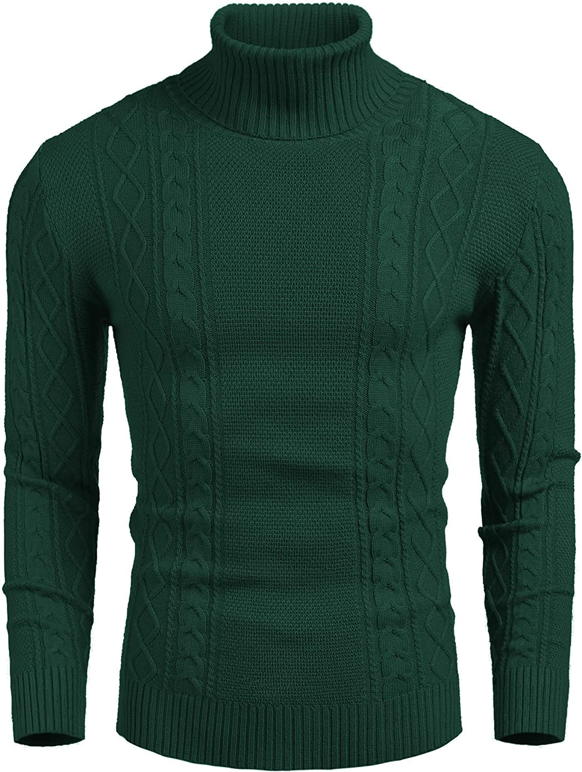 COOFANDY Mens Knitted Pullover Sweater Cable Knit Jumper Stylish Knitwear  Lightw