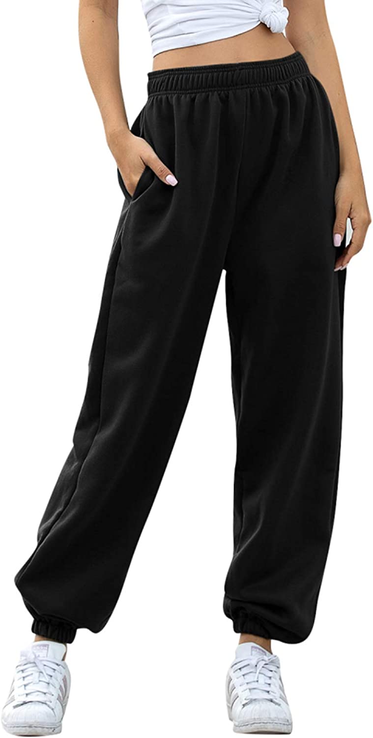  Women's Sweatpants High Rise Cinch Bottom with Pockets
