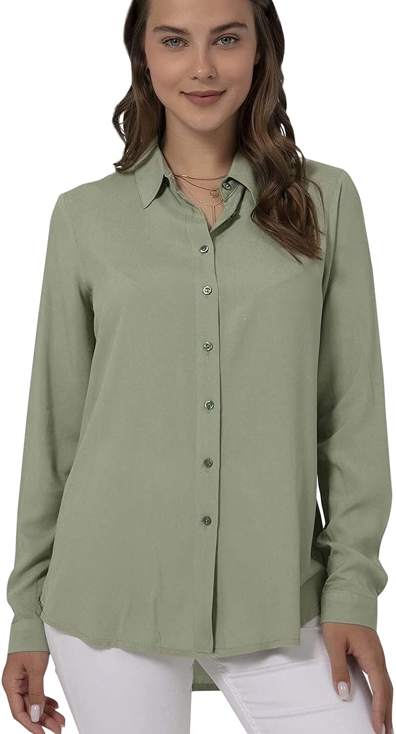 Casual Long Sleeve Button Down Shirts Tops XS-3XL Blouses for Women Fashion