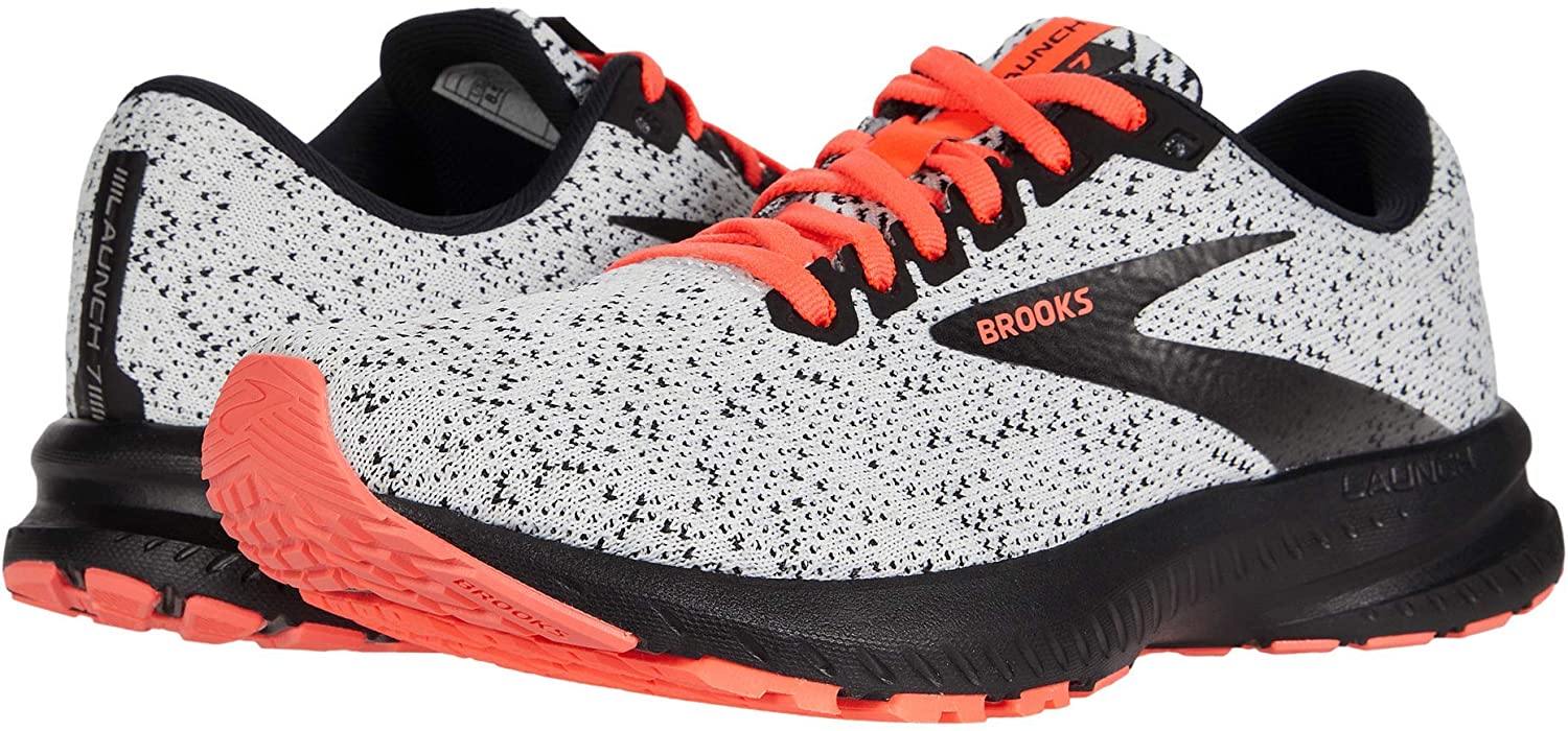 7.5 UK Ebony/Black/Coral Brooks Womens Launch 7 Running Shoes 