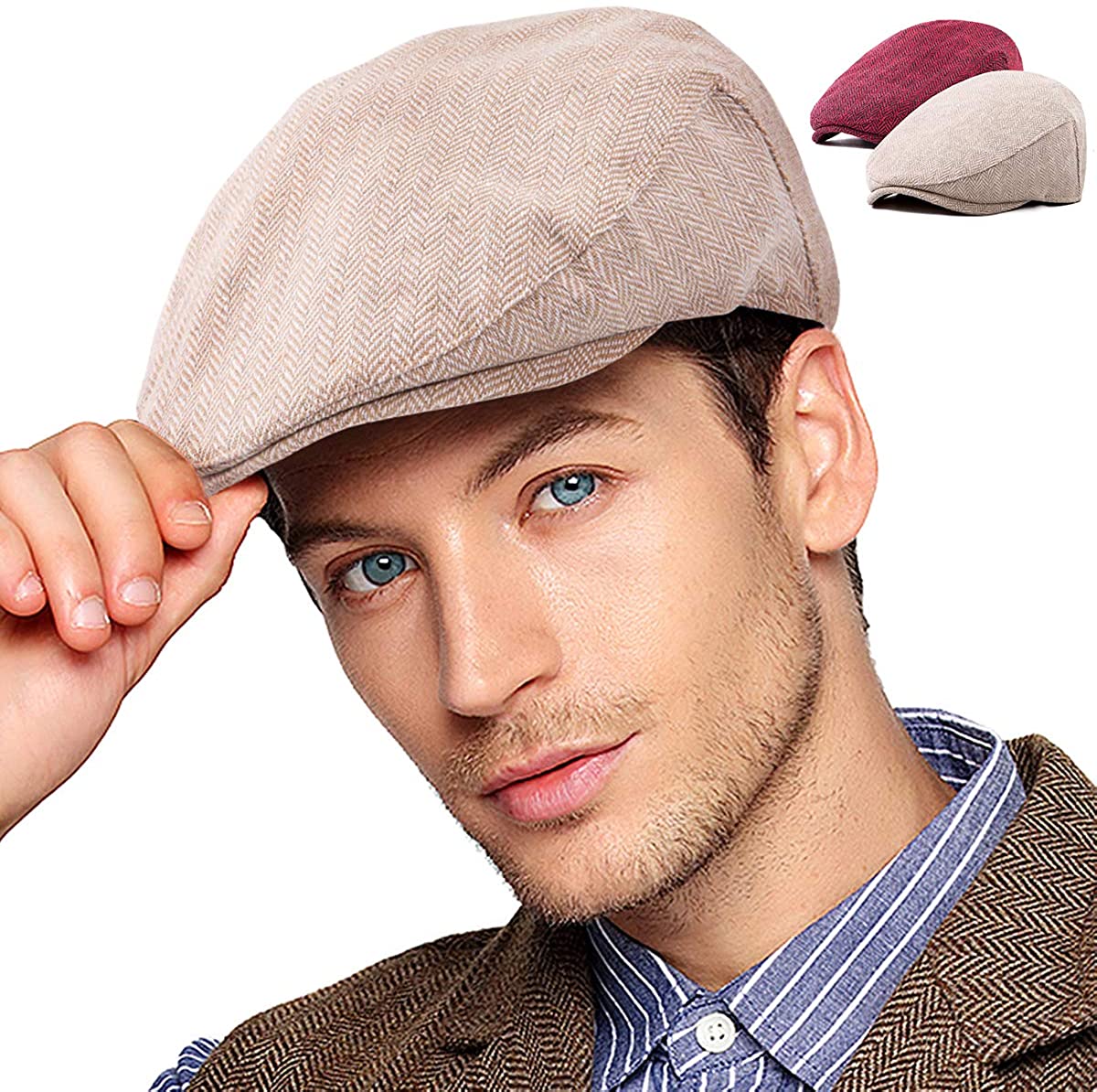 D-GROEE Men's Flat Cap Durable Gatsby Newsboy Lvy Irish Hats