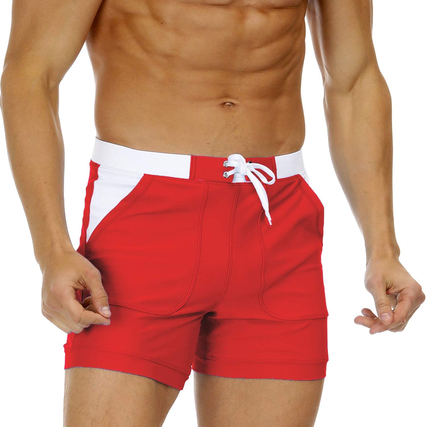 BIYLACLESEN Men's Swim Trunks with Mesh Lining Quick Dry Bathing Suits ...