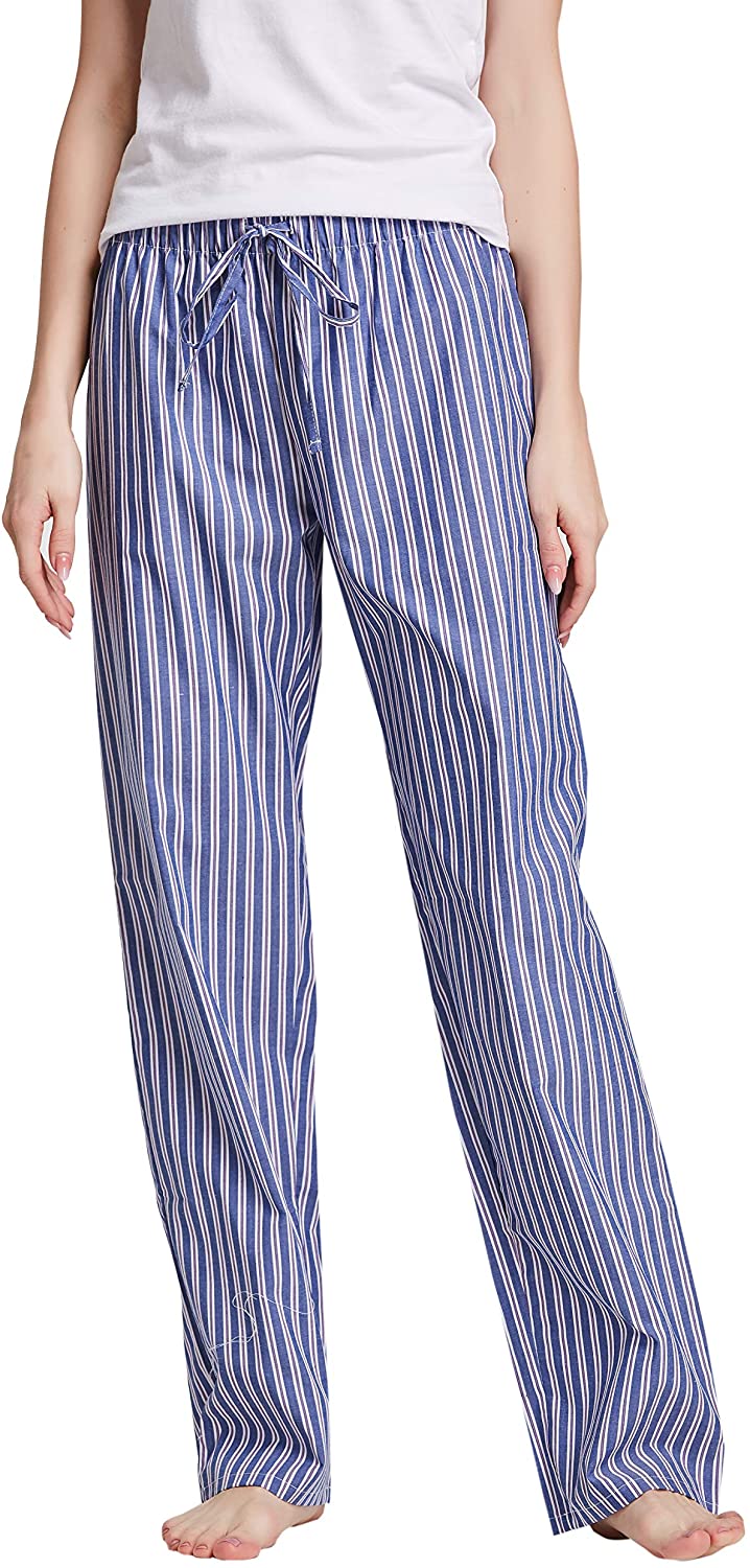 CYZ Women's 100% Cotton Woven Poplin Sleep Pajama Pants,F22035
