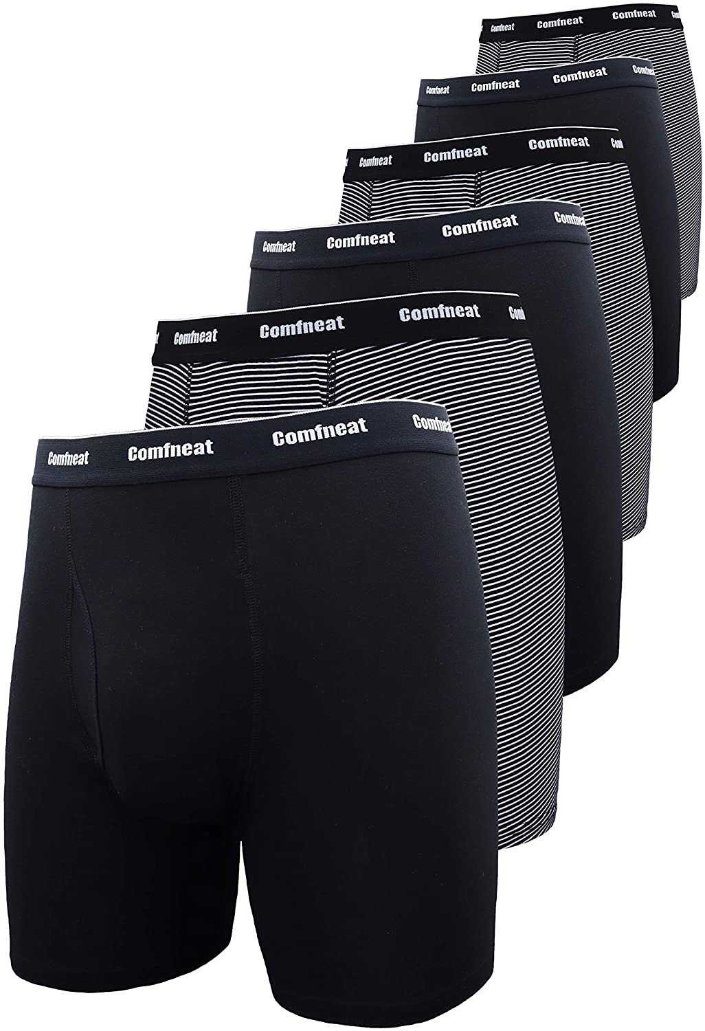 Comfneat Men's 6-Pack Soft Boxer Briefs S-XXL Breatheable