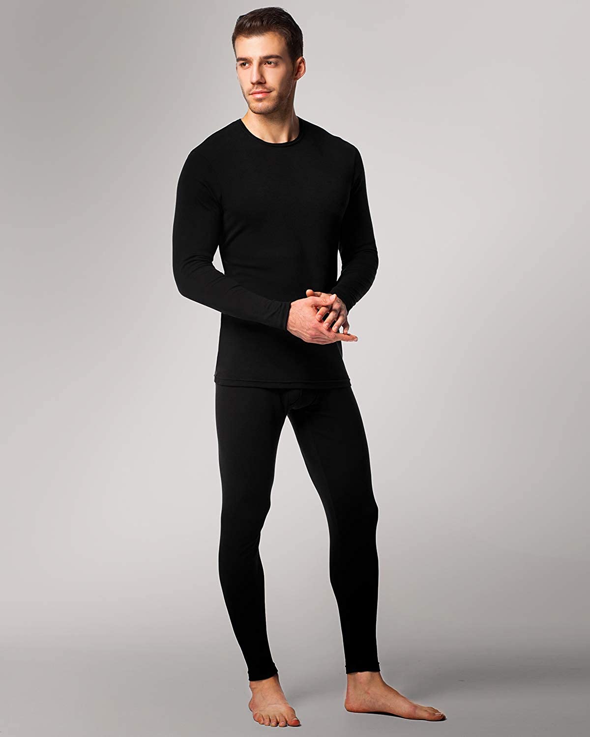 LAPASA Men's Thermal Underwear Set Base Layer Long John Lightweight ...