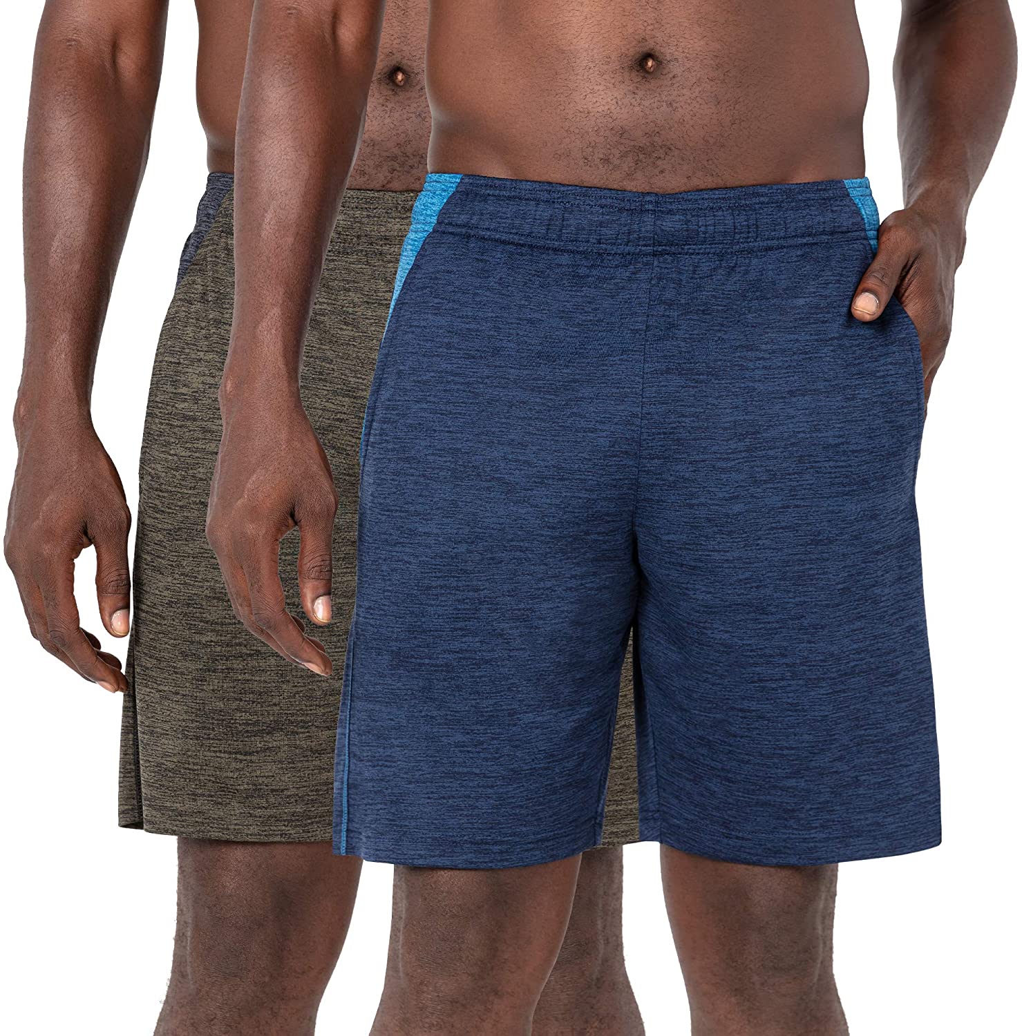 Layer 8 Men's Short Quickdry Athletic 9 and 10 Inch Inseam Extra Mile Short with Two Side Pockets