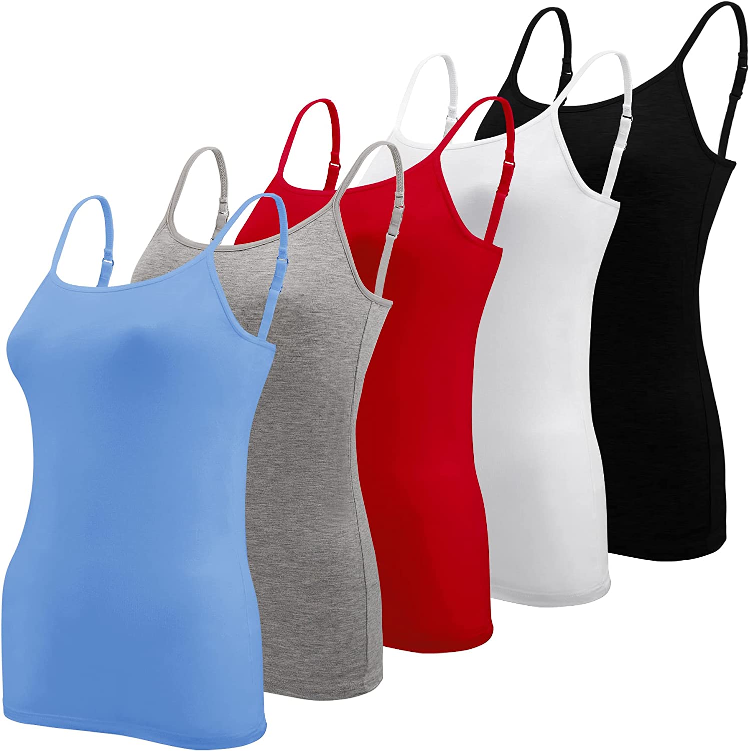  BQTQ 5 Pcs Basic Tank Tops For Women Undershirt