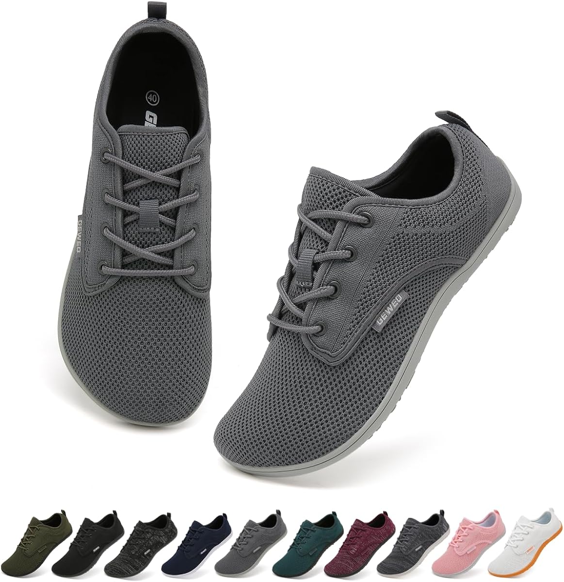 Geweo Zapatos minimalistas unisex | Puntera extra ancha | Suela cero caída  | Más libre, natural y cómodo