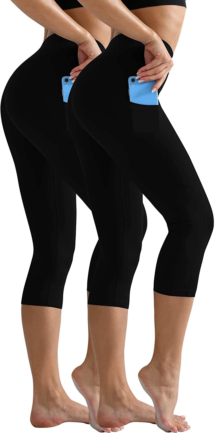 Cadmus Womens High Waist Tummy Control Leggings with Two Pockets