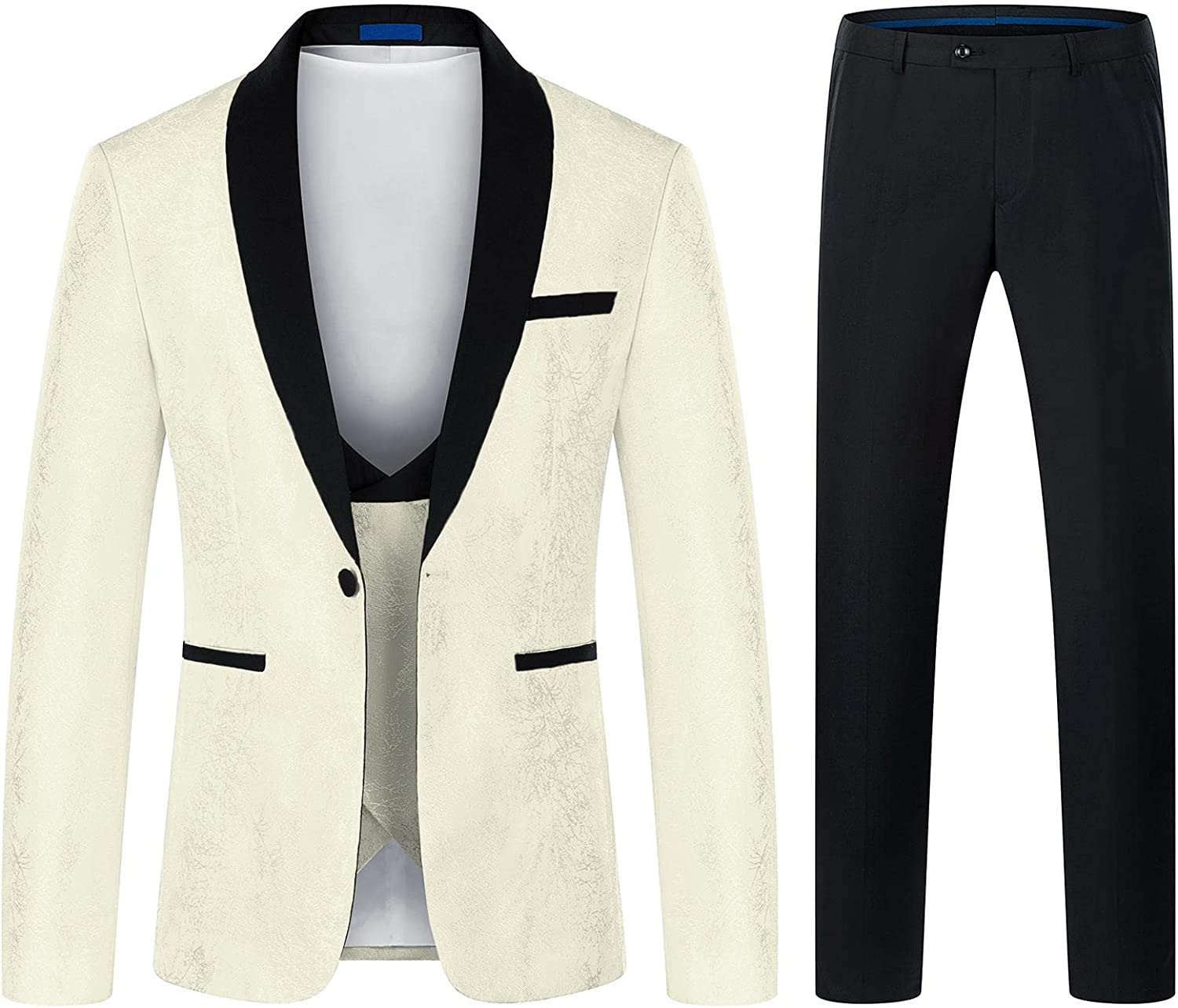 Mens Tuxedo Suits Slim Fit 3 Piece, Formal Skinny Tuxedo Suit Set