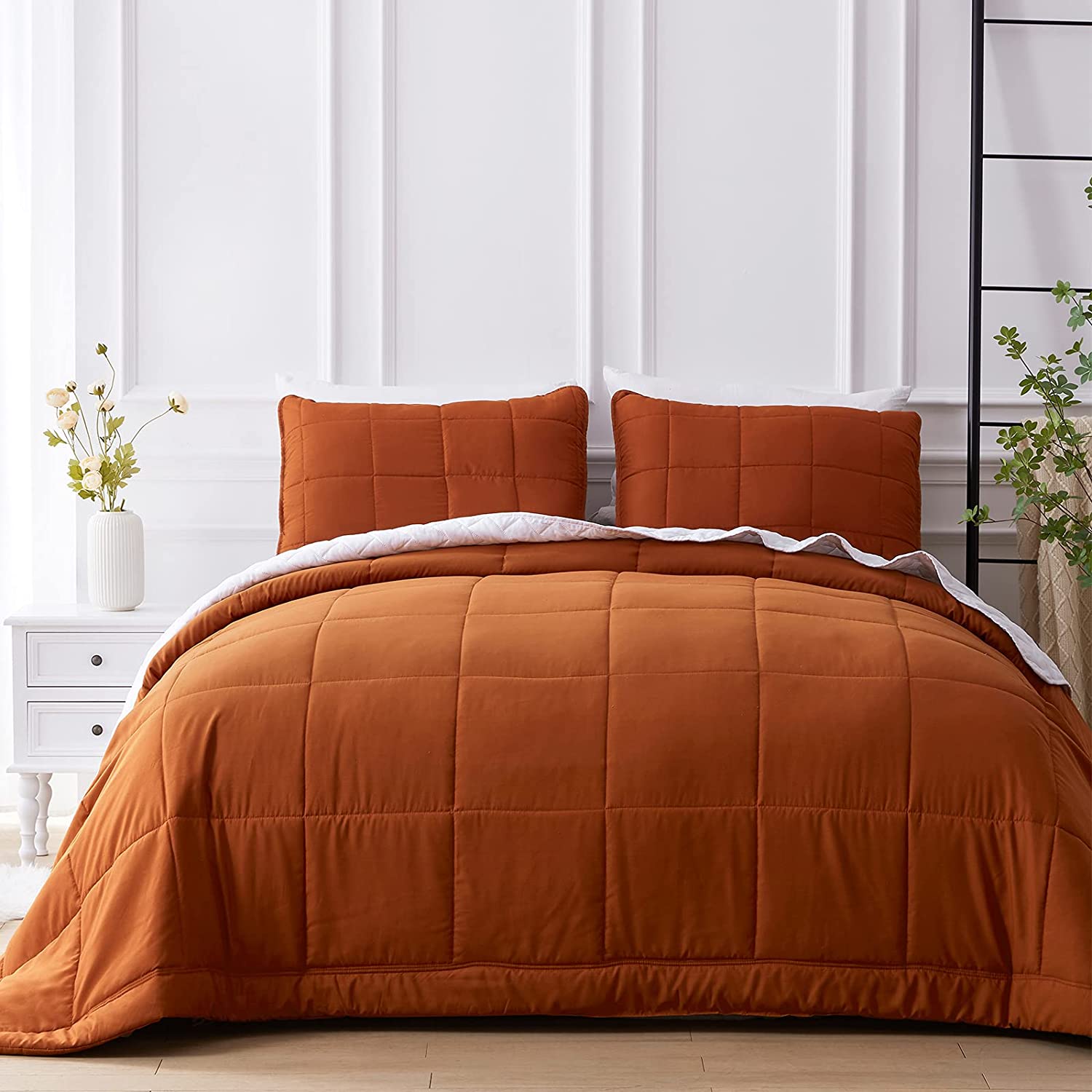 burnt orange quilt cover