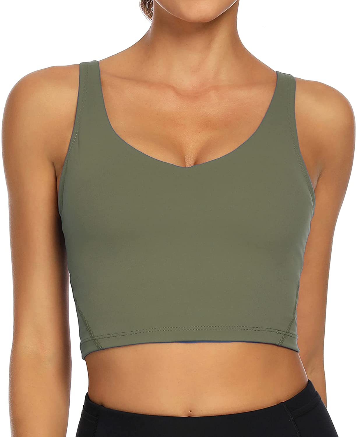 Lemedy Women Sports Bra Longline Crop Tank Top Padded Workout Running Yoga  : : Clothing, Shoes & Accessories