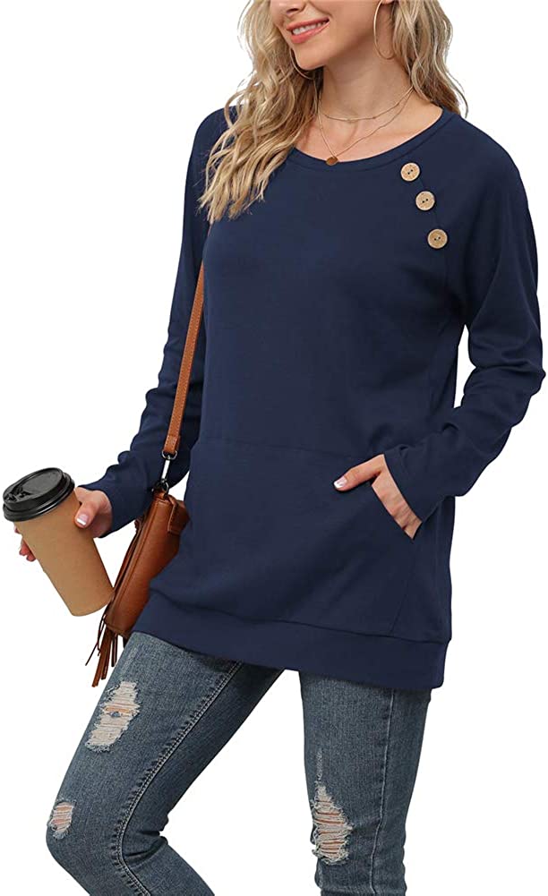 Yincro Women's Casual Long Sleeve Tunic Tops Fall Tshirt Blouses