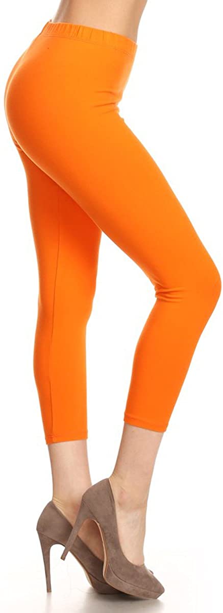 Leggings Depot Women's Premium Cotton Soft Capri Yoga Pants NCL27